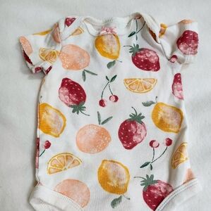Carter's White and Red Bodysuit with Playful Fruit Print